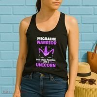 Chronic Migraine Awareness Purple Ribbon Magical Unicorn Women's Tank Top thumb 2