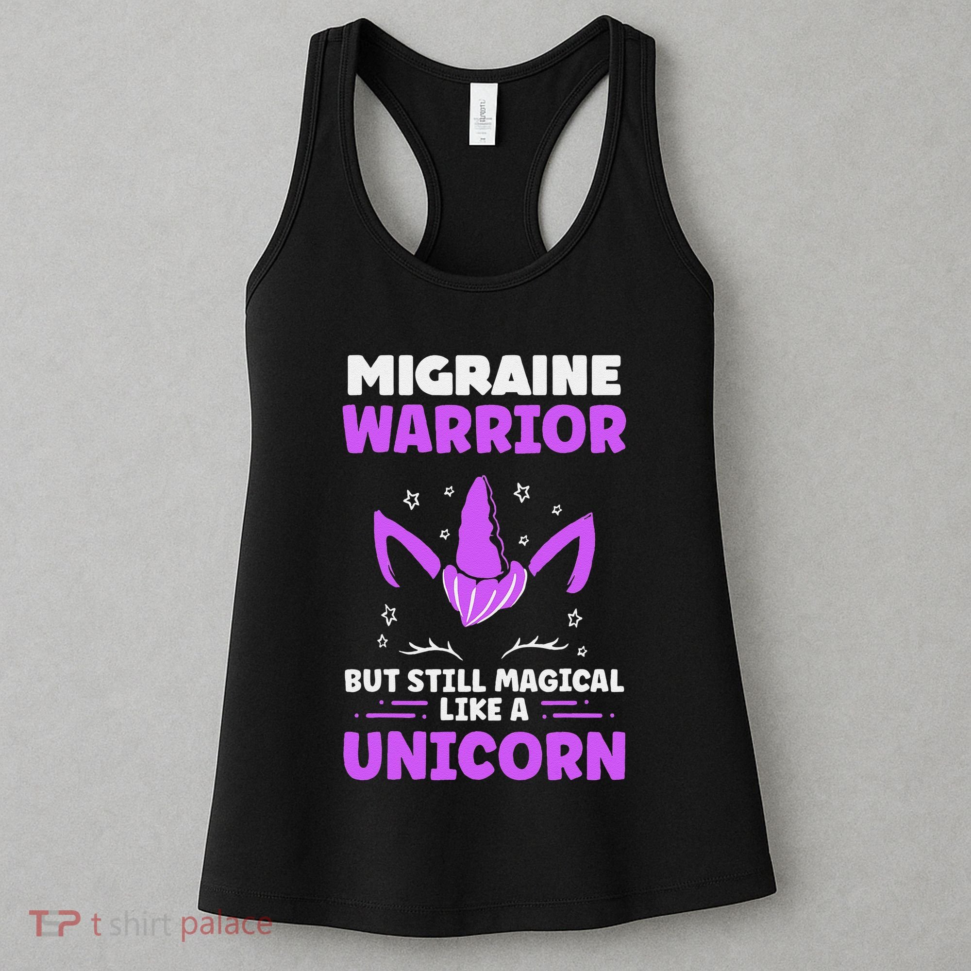 Chronic Migraine Awareness Purple Ribbon Magical Unicorn Women's Tank Top