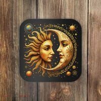 Celestial Moon And Sun Astrology Coaster thumb 0