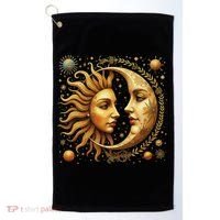 Celestial Moon And Sun Astrology Golf Towel thumb 0