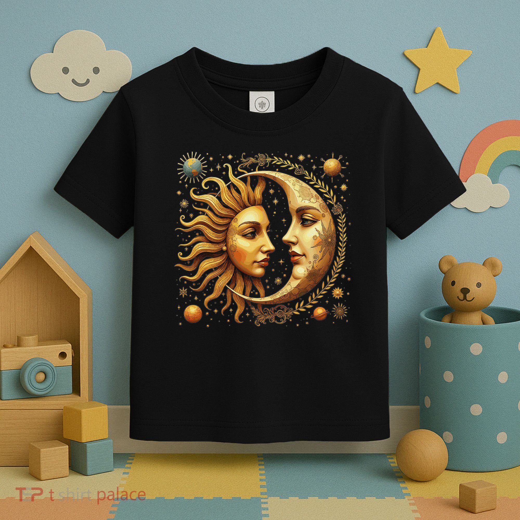 Celestial Moon And Sun Astrology Toddler T-Shirt