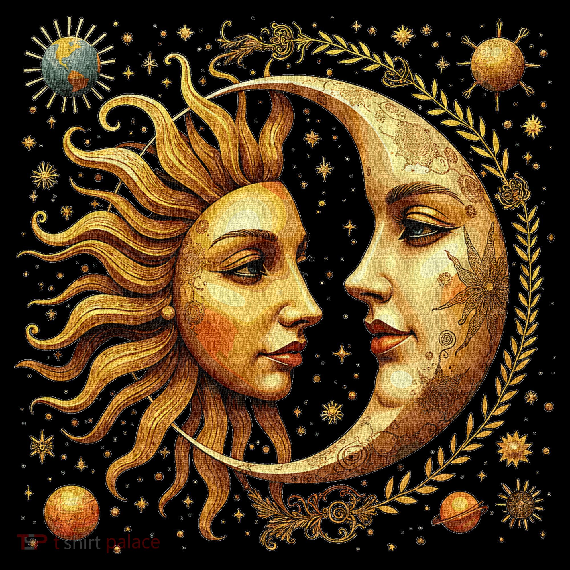 Celestial Moon And Sun Astrology Toddler T-Shirt
