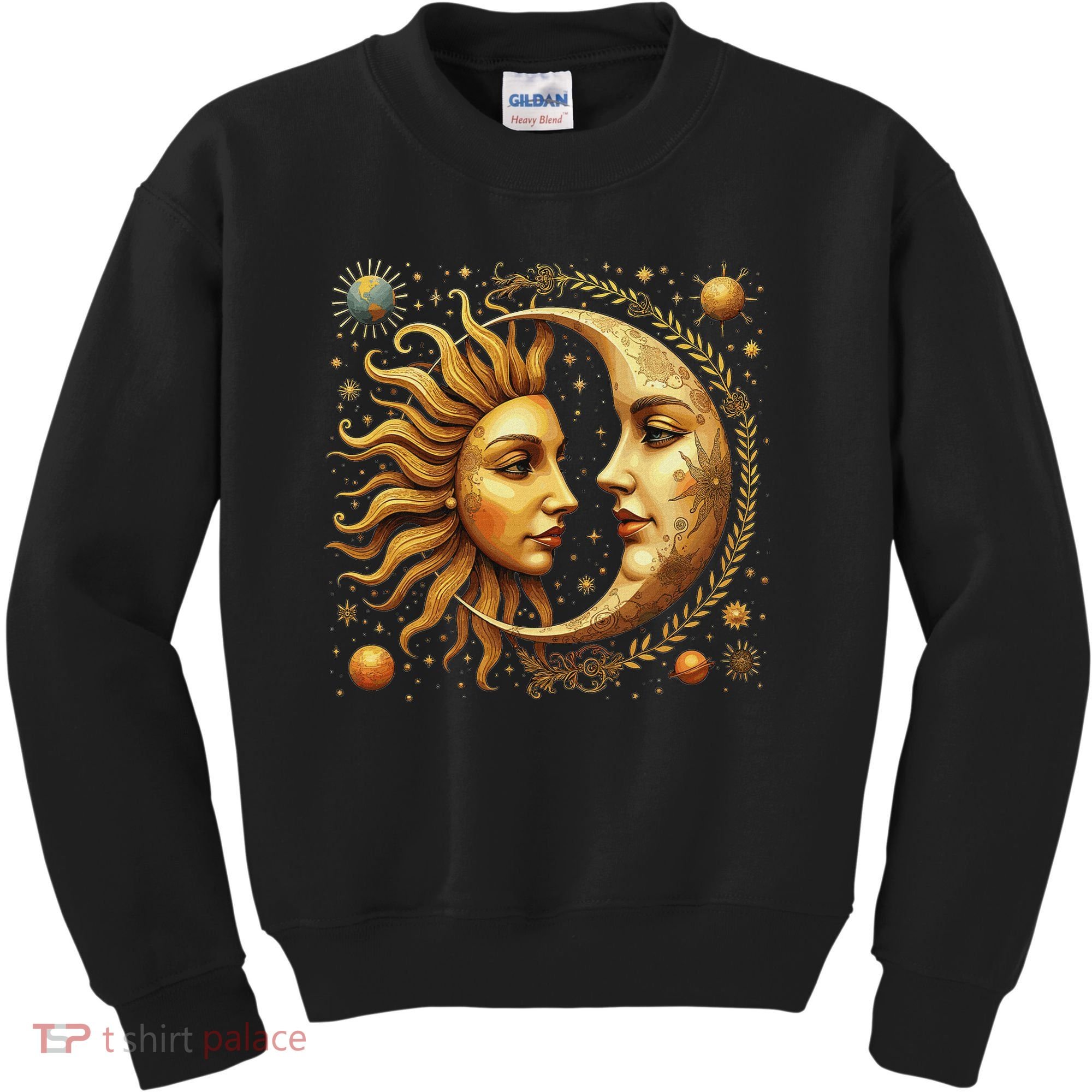Celestial Moon And Sun Astrology Kids Sweatshirt