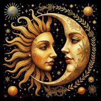 Celestial Moon And Sun Astrology Kids Sweatshirt thumb 2