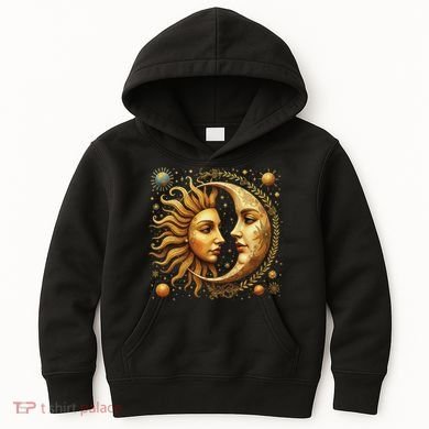 Celestial Moon And Sun Astrology Kids Hoodie