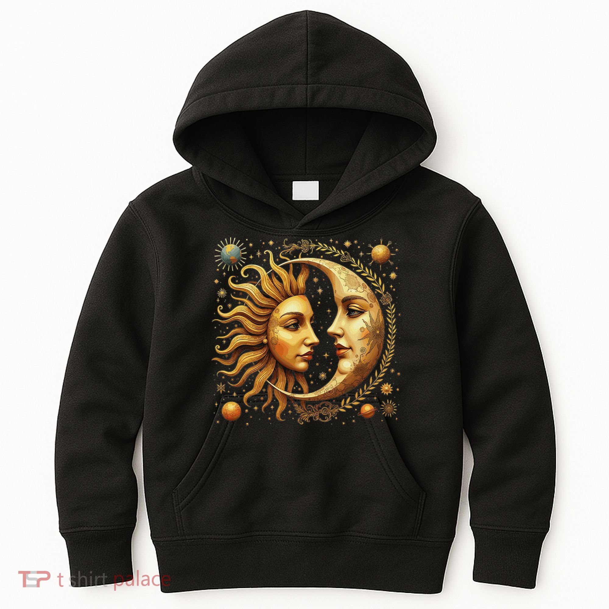 Celestial Moon And Sun Astrology Kids Hoodie
