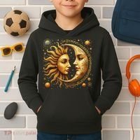 Celestial Moon And Sun Astrology Kids Hoodie thumb 2