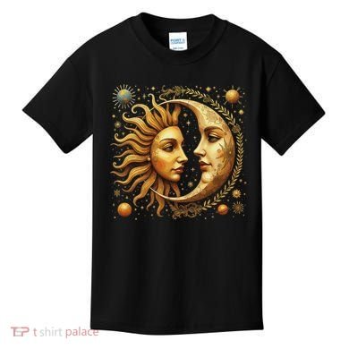 Celestial Moon And Sun Astrology Kids T-Shirt