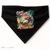 Chill Mode Activated Funny Grizzly Bear Vacay Vibes Only Gift USA-Made Doggie Bandana thumb 0