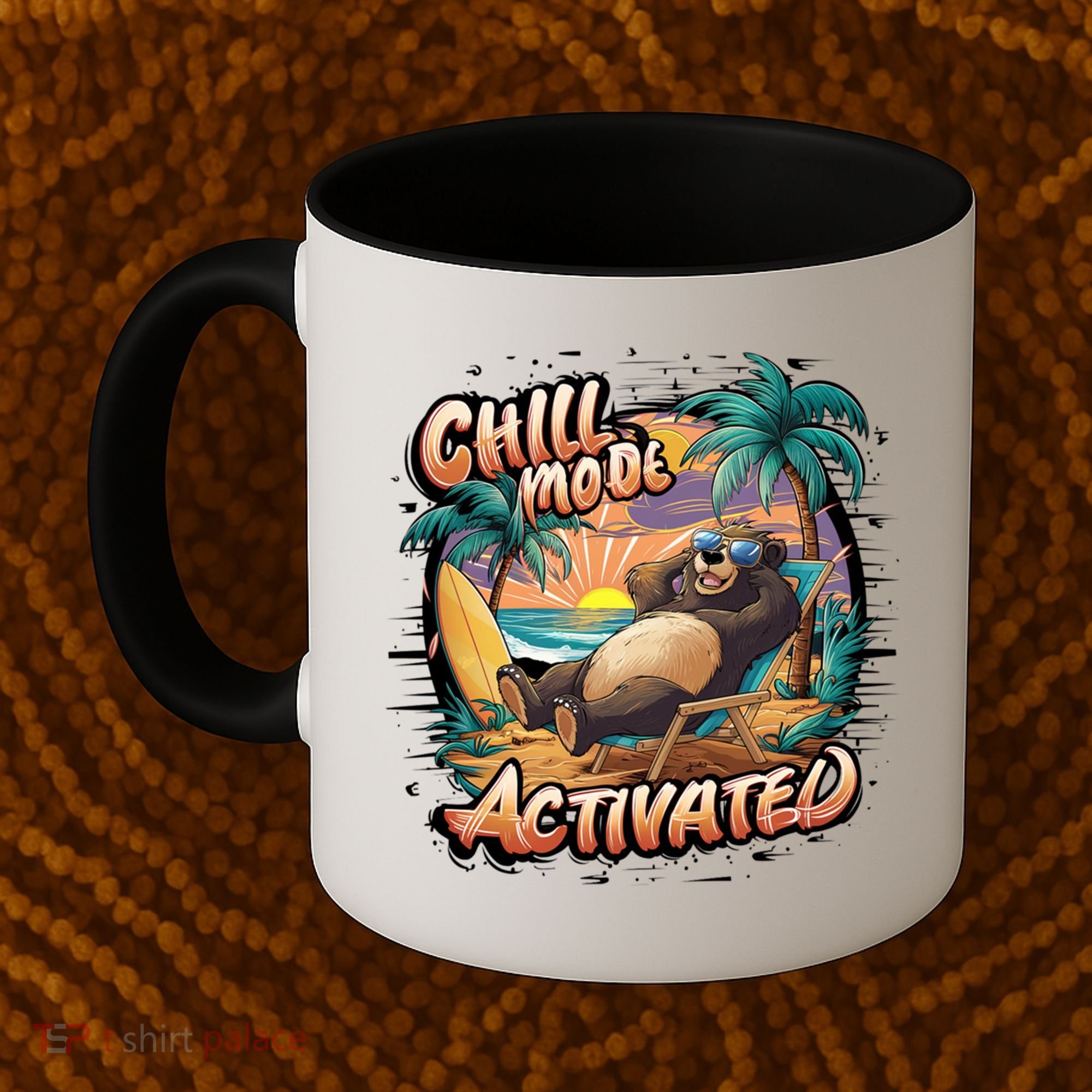 Chill Mode Activated Funny Grizzly Bear Vacay Vibes Only Gift Coffee Mug