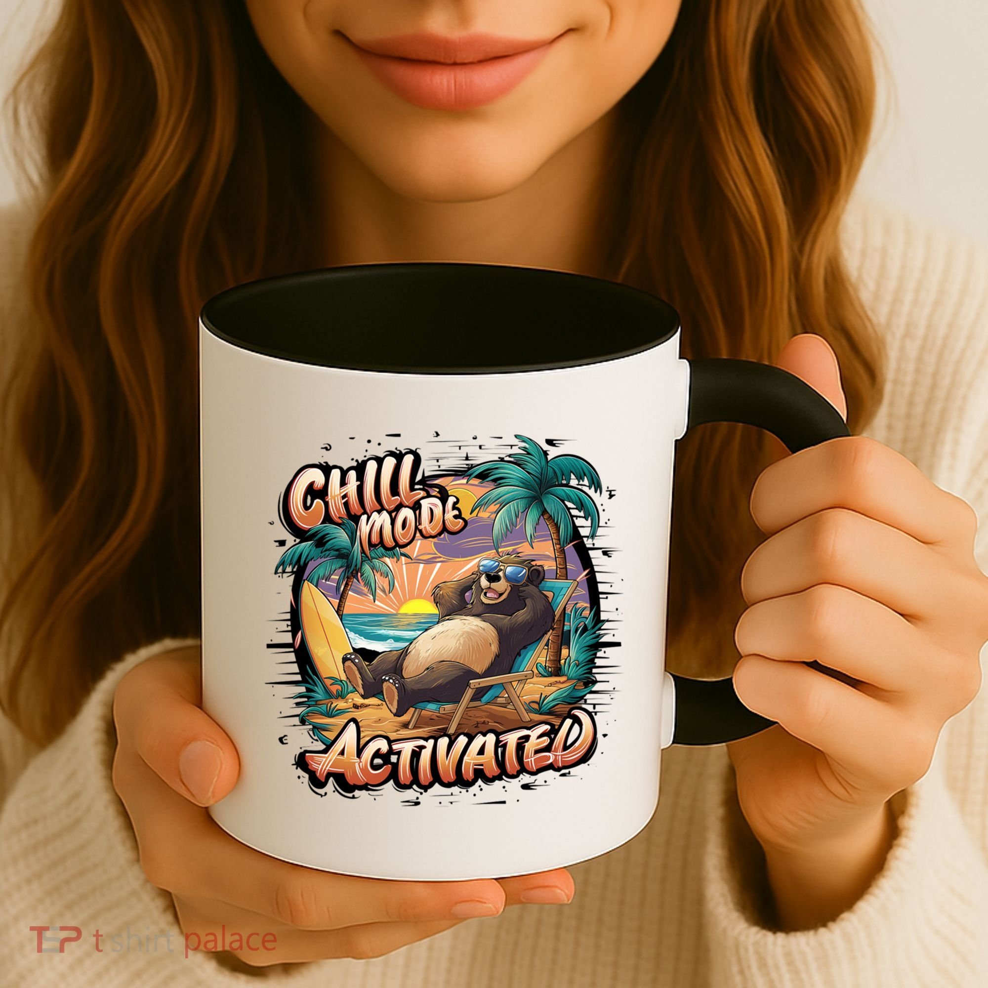 Chill Mode Activated Funny Grizzly Bear Vacay Vibes Only Gift Coffee Mug