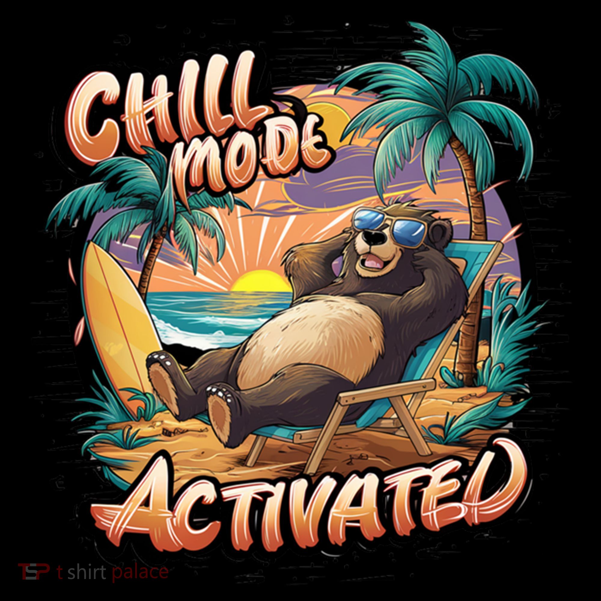 Chill Mode Activated Funny Grizzly Bear Vacay Vibes Only Gift Women's Hoodie