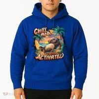Chill Mode Activated Funny Grizzly Bear Vacay Vibes Only Gift Hoodie thumb 2