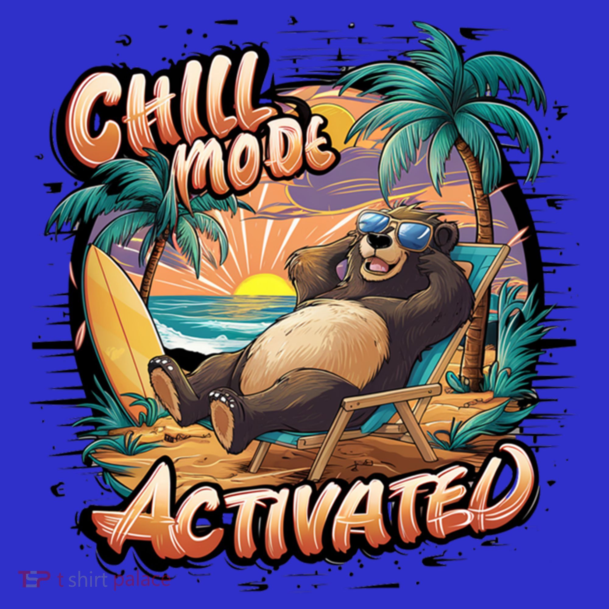 Chill Mode Activated Funny Grizzly Bear Vacay Vibes Only Gift Apron