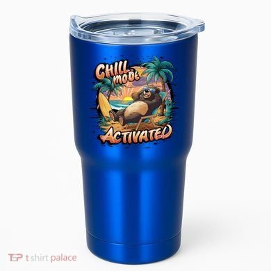 Chill Mode Activated Funny Grizzly Bear Vacay Vibes Only Gift Tumbler