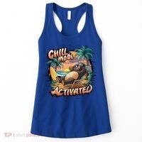 Chill Mode Activated Funny Grizzly Bear Vacay Vibes Only Gift Women's Tank Top thumb 0