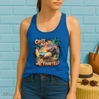 Chill Mode Activated Funny Grizzly Bear Vacay Vibes Only Gift Women's Tank Top thumb 2
