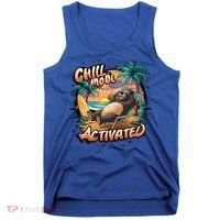 Chill Mode Activated Funny Grizzly Bear Vacay Vibes Only Gift Tank Top thumb 0