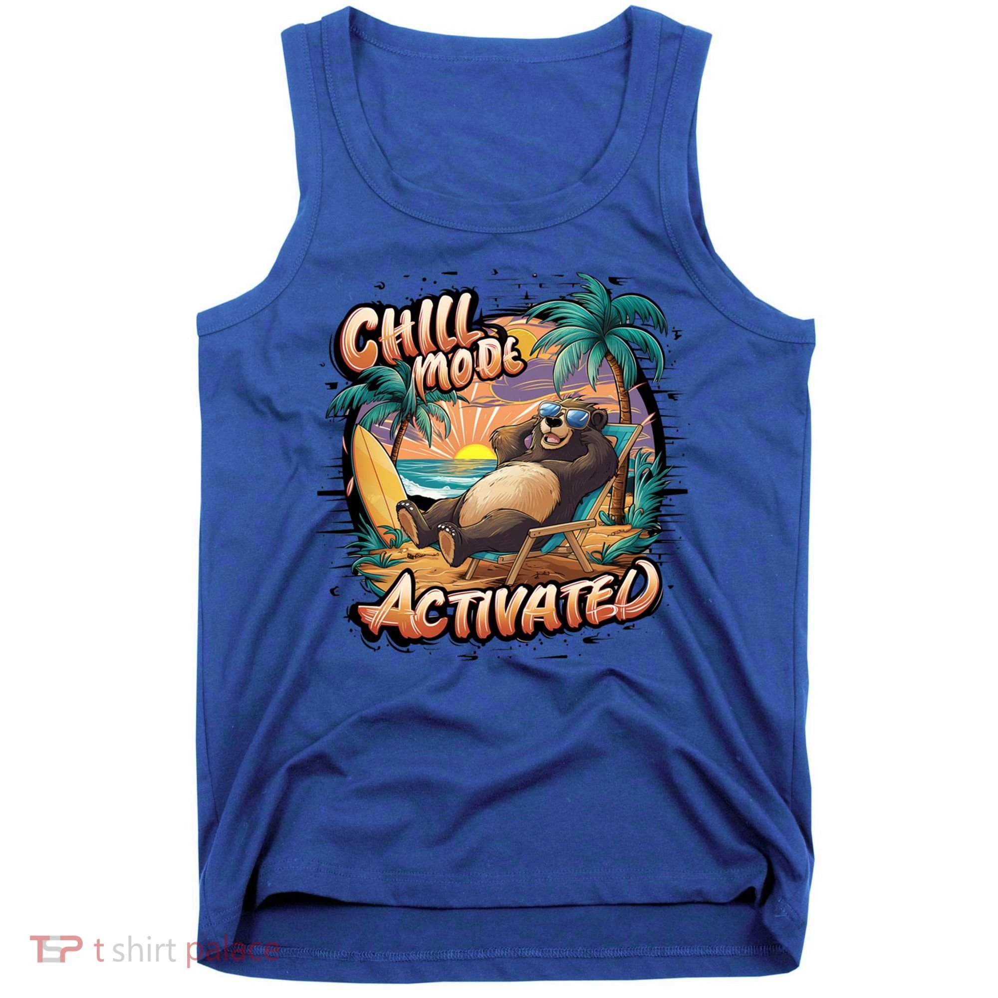 Chill Mode Activated Funny Grizzly Bear Vacay Vibes Only Gift Tank Top