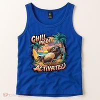 Chill Mode Activated Funny Grizzly Bear Vacay Vibes Only Gift Tank Top thumb 2