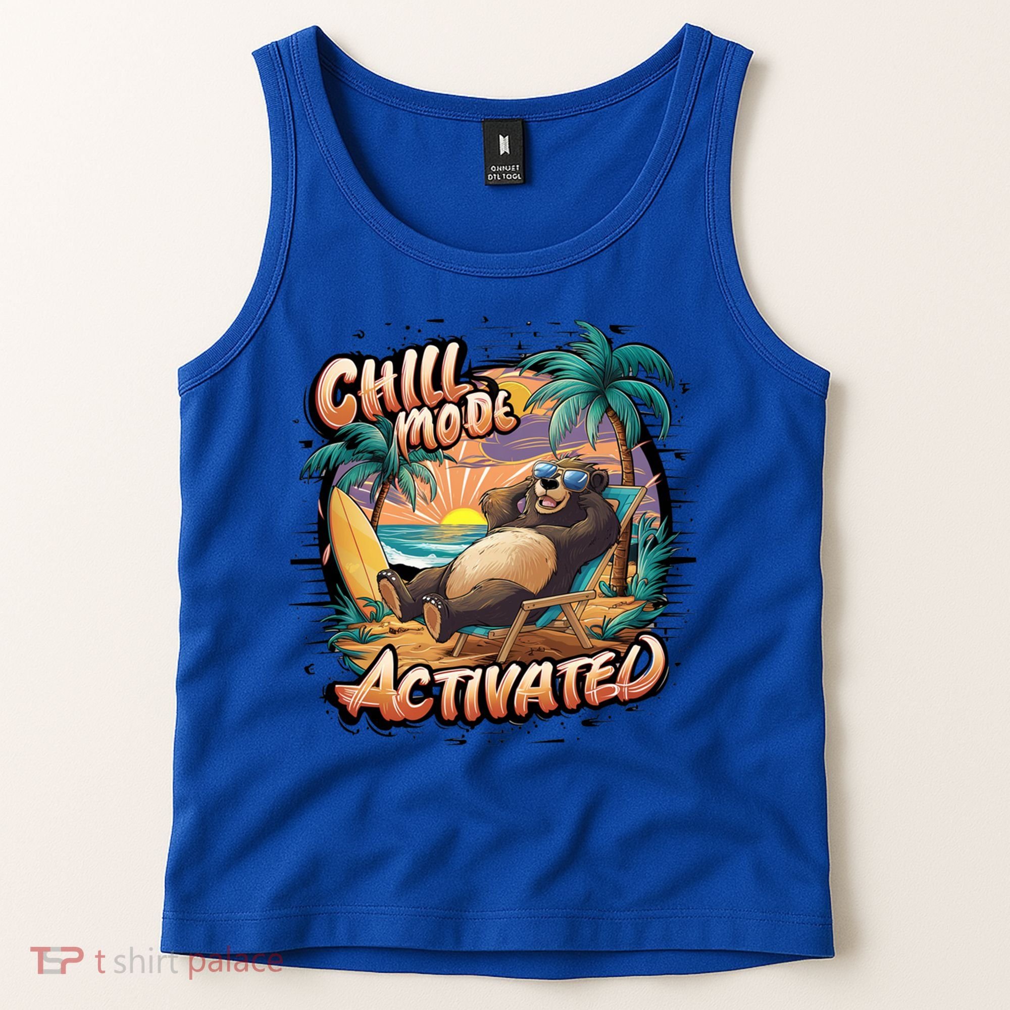 Chill Mode Activated Funny Grizzly Bear Vacay Vibes Only Gift Tank Top