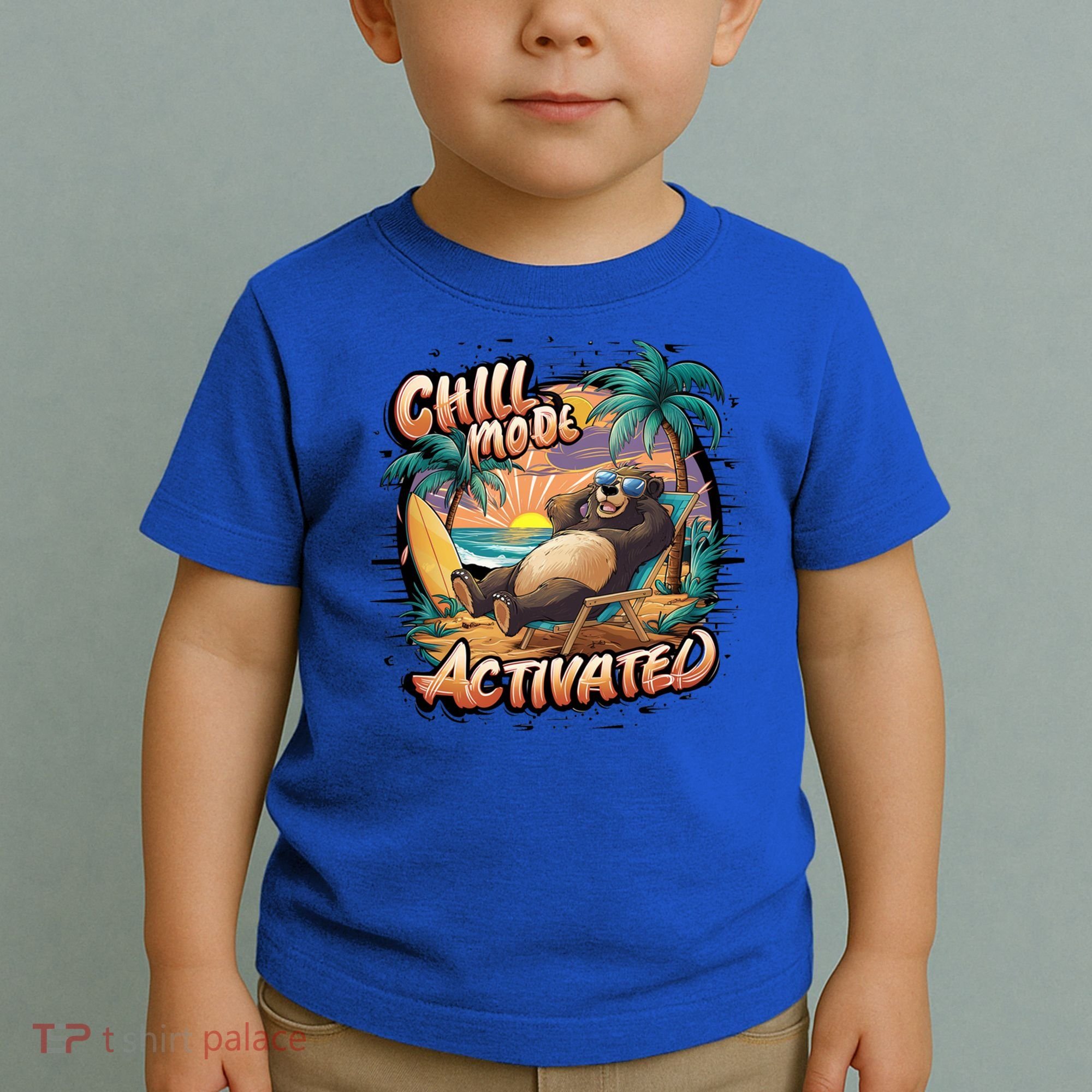 Chill Mode Activated Funny Grizzly Bear Vacay Vibes Only Gift Toddler T-Shirt