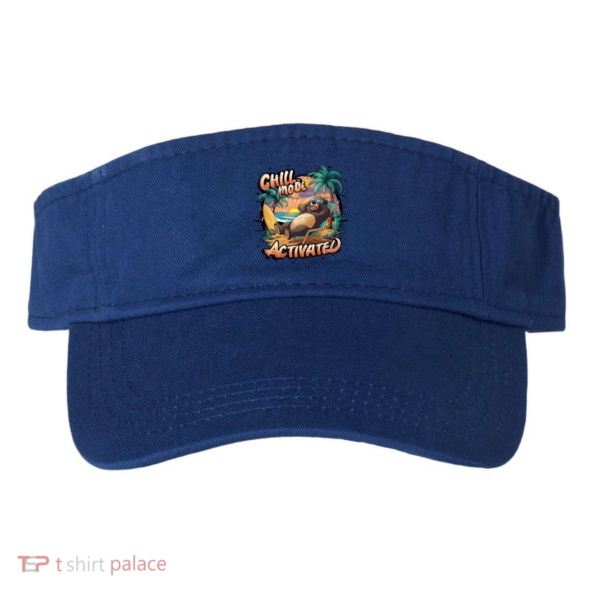 Chill Mode Activated Funny Grizzly Bear Vacay Vibes Only Gift Visor