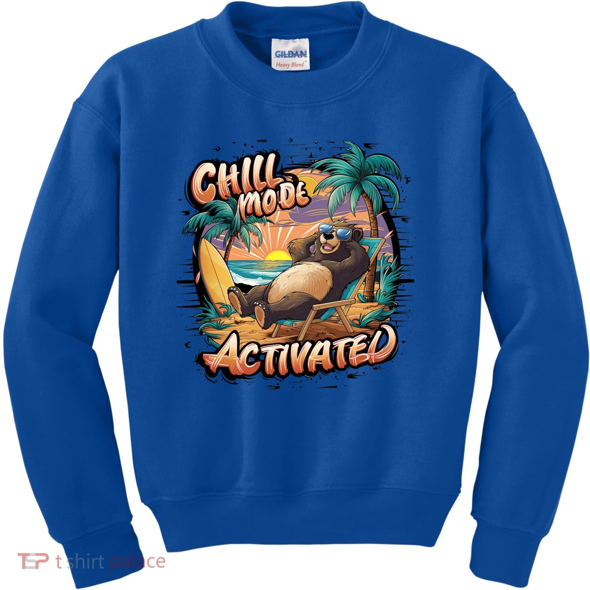 Chill Mode Activated Funny Grizzly Bear Vacay Vibes Only Gift Kids Sweatshirt
