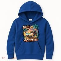 Chill Mode Activated Funny Grizzly Bear Vacay Vibes Only Gift Kids Hoodie thumb 0