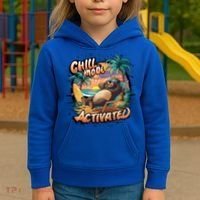 Chill Mode Activated Funny Grizzly Bear Vacay Vibes Only Gift Kids Hoodie thumb 3