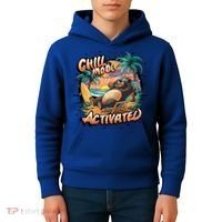 Chill Mode Activated Funny Grizzly Bear Vacay Vibes Only Gift Kids Hoodie thumb 4