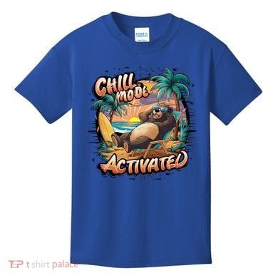 Chill Mode Activated Funny Grizzly Bear Vacay Vibes Only Gift Kids T-Shirt