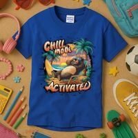 Chill Mode Activated Funny Grizzly Bear Vacay Vibes Only Gift Kids T-Shirt thumb 3