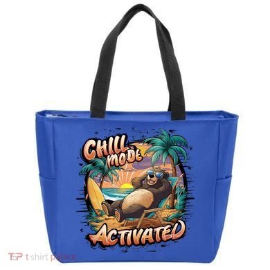 Chill Mode Activated Funny Grizzly Bear Vacay Vibes Only Gift Tote Bag