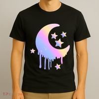 Colorful Moon And Stars Space T-Shirt thumb 3