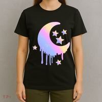 Colorful Moon And Stars Space T-Shirt thumb 4