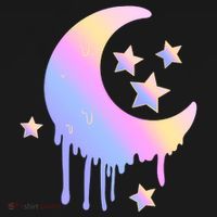 Colorful Moon And Stars Space T-Shirt thumb 7