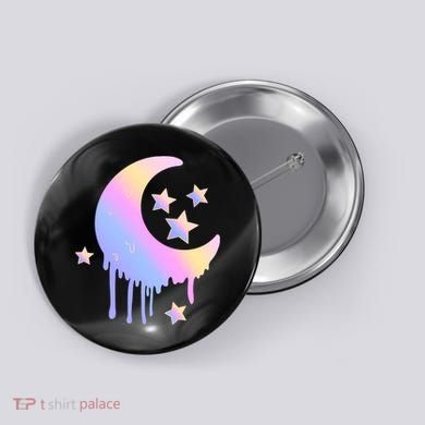 Colorful Moon And Stars Space Button