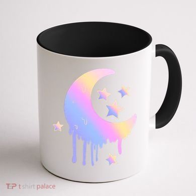 Colorful Moon And Stars Space Coffee Mug back
