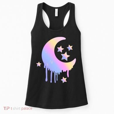 Colorful Moon And Stars Space Women's Tank Top