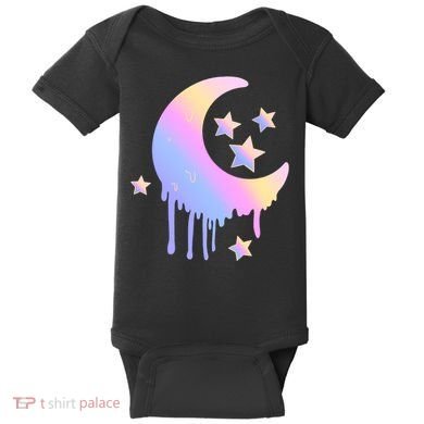 Colorful Moon And Stars Space Baby Bodysuit