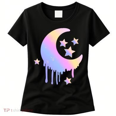 Colorful Moon And Stars Space Women's T-Shirt