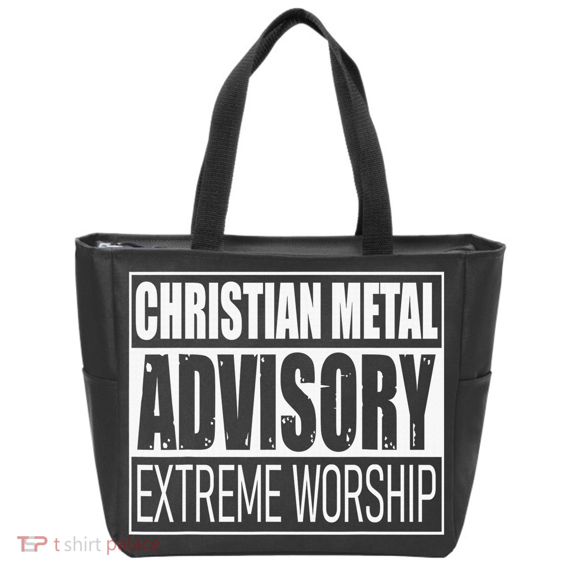 Christian Metal Advisory Extreme Worship Tote Bag