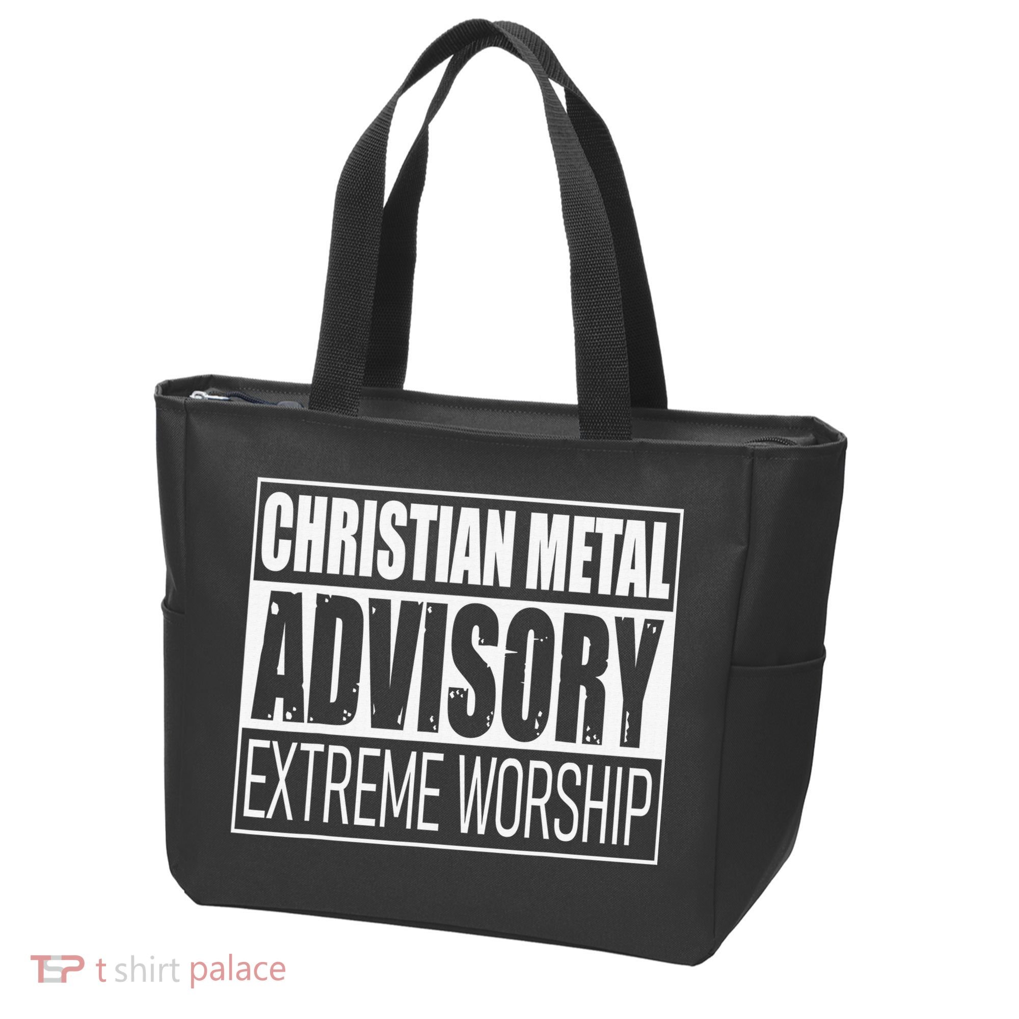 Christian Metal Advisory Extreme Worship Tote Bag