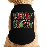 Christmas Merry And Bright Red And Green Patterns Doggie Tank thumb 0