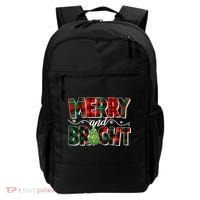 Christmas Merry And Bright Red And Green Patterns Backpack thumb 0
