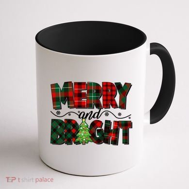 Christmas Merry And Bright Red And Green Patterns Coffee Mug back