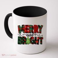 Christmas Merry And Bright Red And Green Patterns Coffee Mug thumb 0