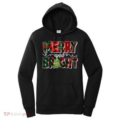 Christmas Merry And Bright Red And Green Patterns Women's Hoodie
