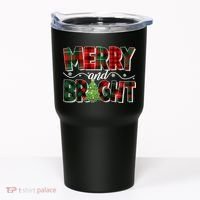 Christmas Merry And Bright Red And Green Patterns Tumbler thumb 0